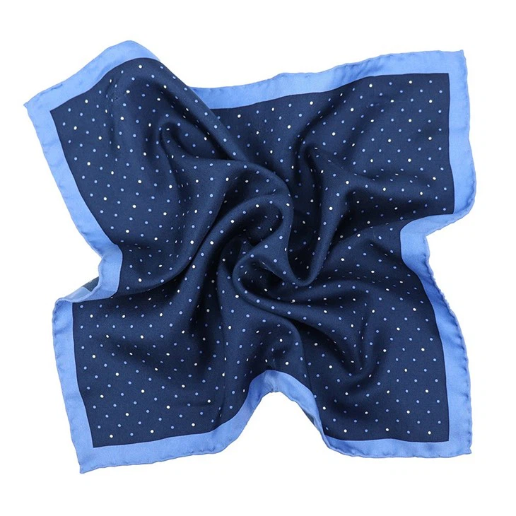 Blue And White Polka Dot Pocket Square